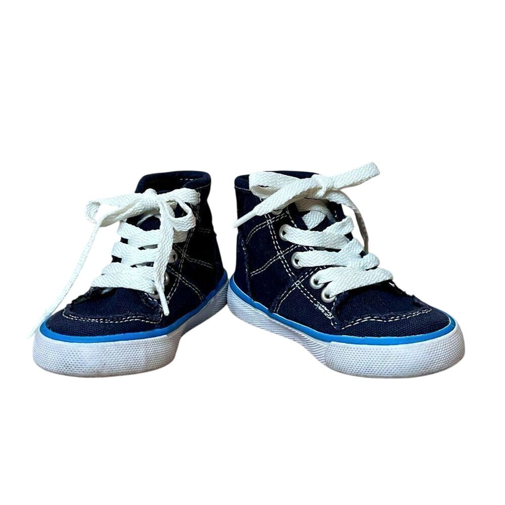 The Children's Place Mid Rockstar Blue High Top Sneaker Toddler 6 Rockabilly